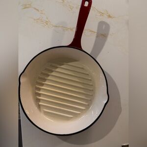 Cooks Stylish Red Cast Iron Grill Pan 11’ Inch